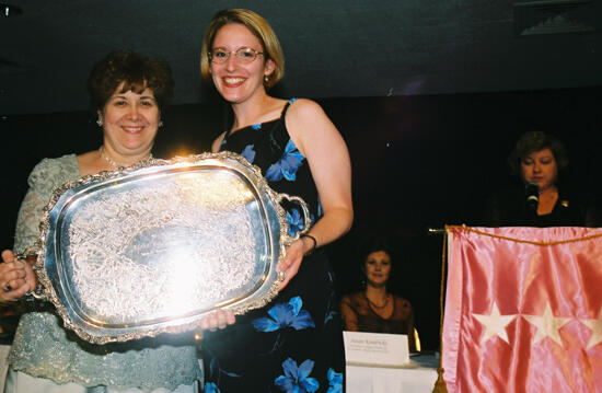 Mary Jane Johnson and Unidentified With Award at Convention Photograph 9, July 4-8, 2002 (image)