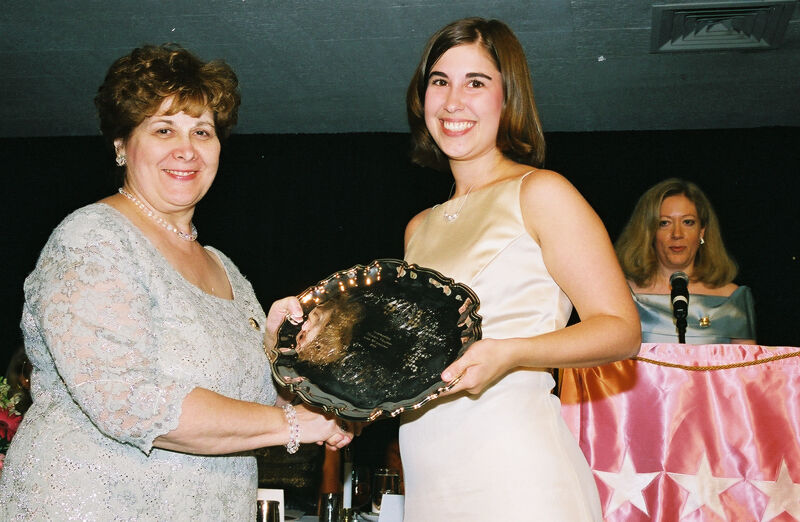Mary Jane Johnson and Unidentified With Award at Convention Photograph 8, July 4-8, 2002 (Image)