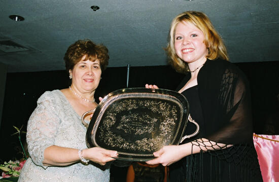 Mary Jane Johnson and Unidentified With Award at Convention Photograph 13, July 4-8, 2002 (image)