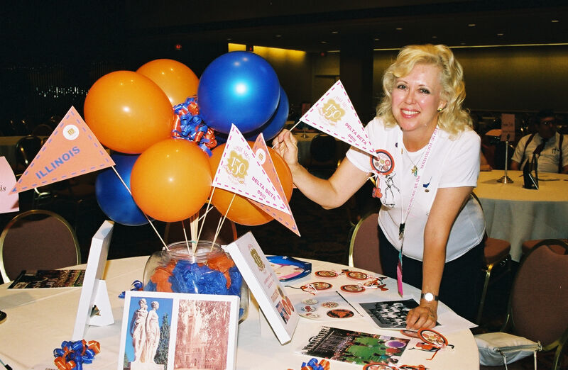 Unidentified Phi Mu by Delta Beta Chapter Reunion Table at Convention Photograph 2, July 4-8, 2002 (Image)