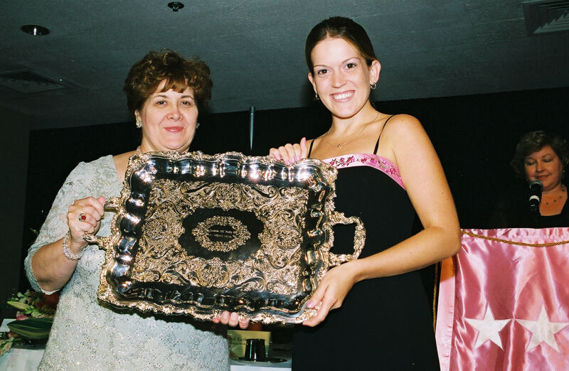 Mary Jane Johnson and Unidentified With Award at Convention Photograph 15, July 4-8, 2002 (Image)