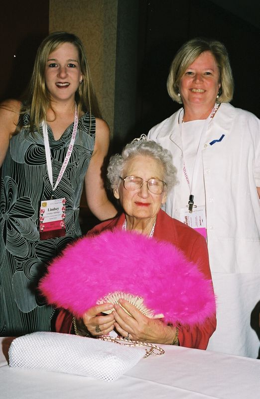 July 4-8 Three Phi Mus With Pink Fan at Convention Photograph Image