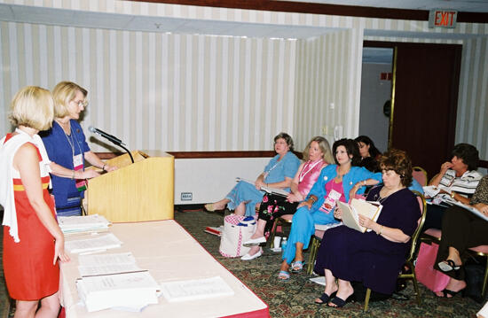 Unidentified Phi Mu and Donna Stallard Leading Convention Workshop Photograph 6, July 4-8, 2002 (image)