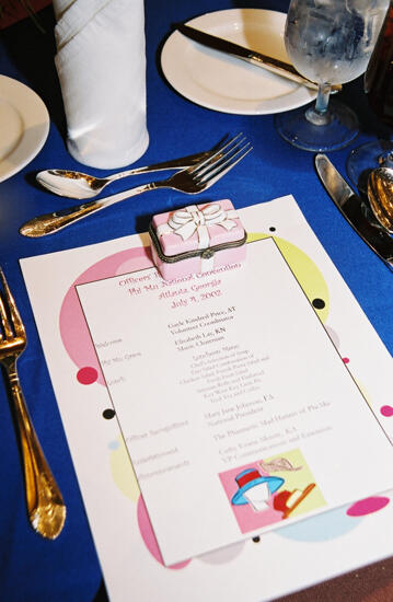 Convention Officers' Luncheon Place Setting Photograph 1, July 4, 2002 (image)