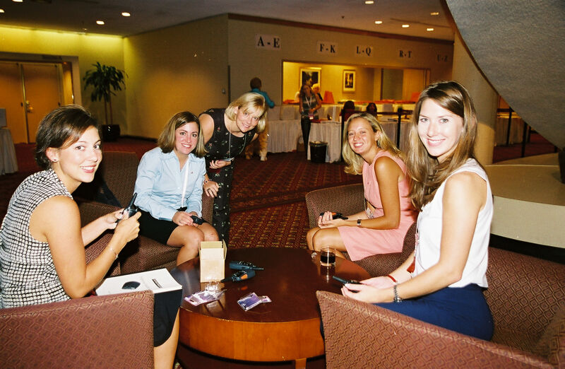 Five Phi Mus in Hotel Lobby at Convention Photograph, July 4-8, 2002 (Image)