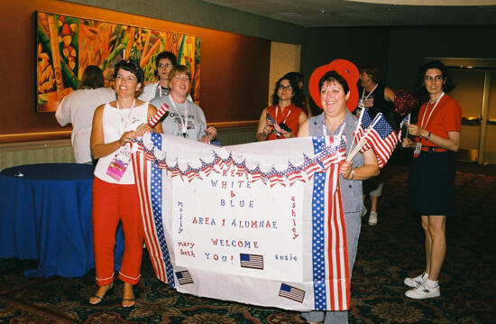 Area I Alumnae Holding Convention Welcome Sign Photograph 4, July 4, 2002 (image)