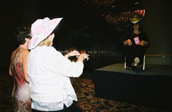 Wooley and Moore Waving at Johnson at Convention Officers' Luncheon Photograph 2, July 4-8, 2002 (image)