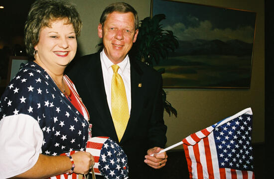 Kathy Williams and Johnny Isakson at Convention Photograph 2, July 4-8, 2002 (image)