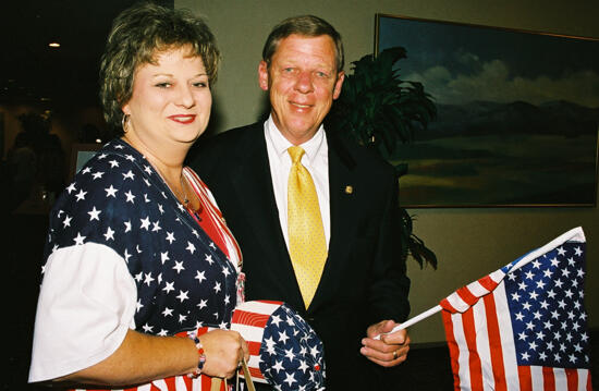 Kathy Williams and Johnny Isakson at Convention Photograph 3, July 4-8, 2002 (image)