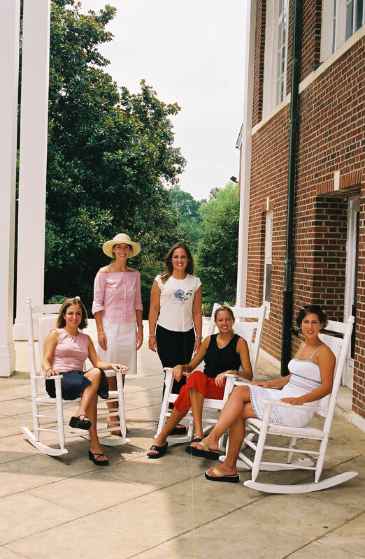 July 4-8 Group of Five in Rocking Chairs at Wesleyan College During Convention Photograph 7 Image