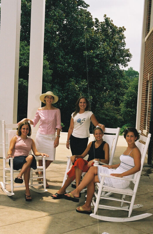 July 4-8 Group of Five in Rocking Chairs at Wesleyan College During Convention Photograph 8 Image
