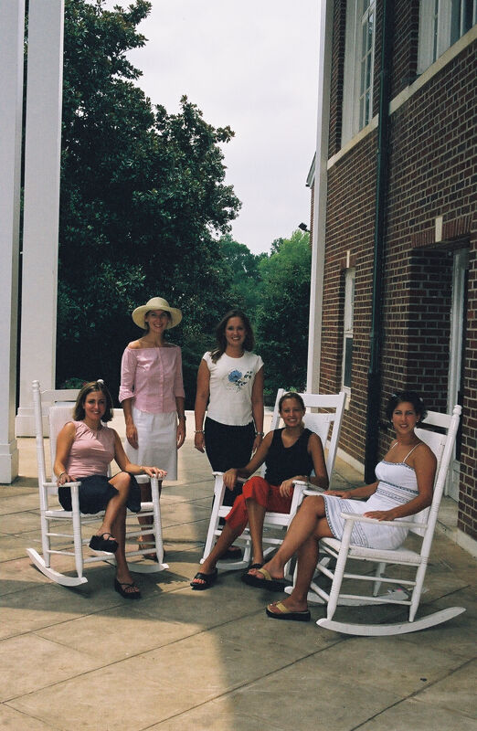 July 4-8 Group of Five in Rocking Chairs at Wesleyan College During Convention Photograph 5 Image