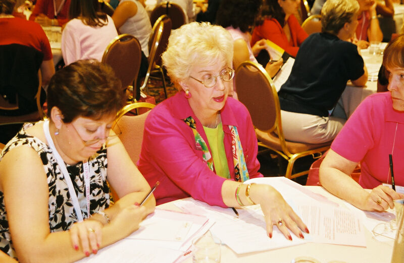 Susie McNamara and Unidentified in Convention Discussion Group Photograph, July 4-8, 2002 (Image)