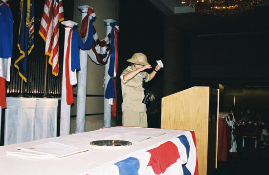 Phi Mu Wearing Explorer Costume at Convention Photograph 3, July 4-8, 2002 (image)