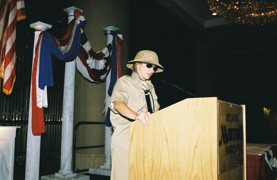 Phi Mu Wearing Explorer Costume at Convention Photograph 4, July 4-8, 2002 (image)