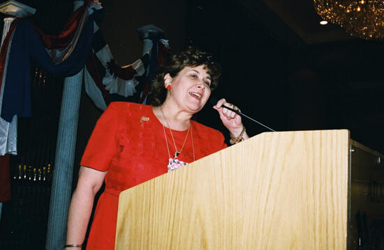 Mary Jane Johnson Speaking at Convention Welcome Dinner Photograph 1, July 4, 2002 (image)