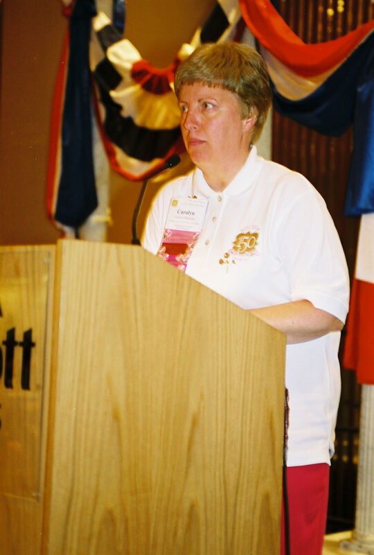 Carolyn Monsanto Speaking at Convention Photograph 1, July 4-8, 2002 (Image)