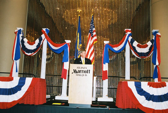 Johnny Isakson Speaking at Convention Welcome Dinner Photograph 6, July 4, 2002 (image)