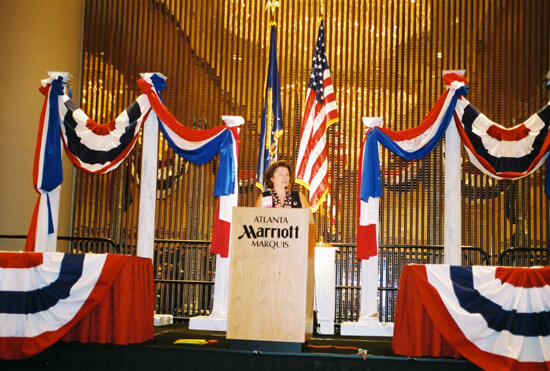 Frances Mitchelson Speaking at Convention Welcome Dinner Photograph 1, July 4, 2002 (image)