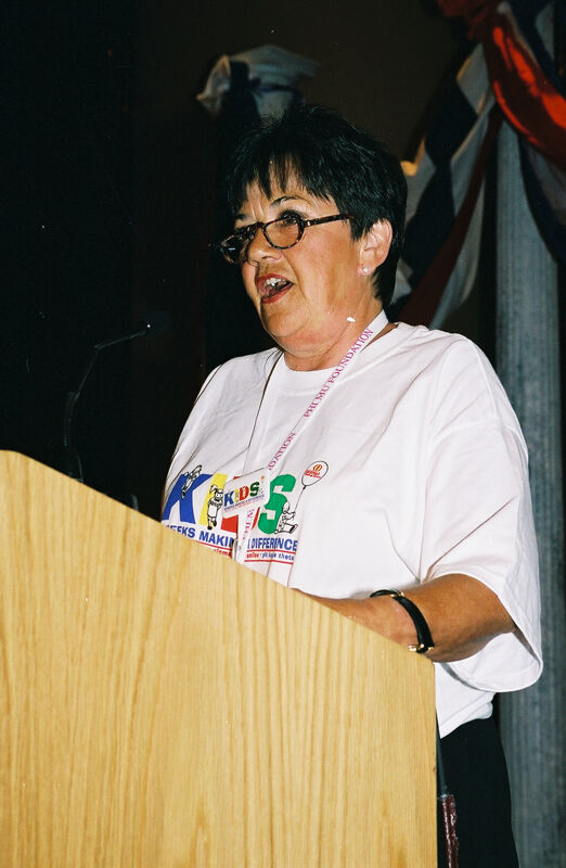 Penny Cupp Speaking at Convention Photograph 1, July 4-8, 2002 (Image)