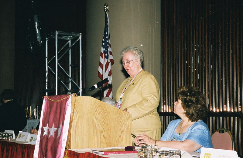 Claudia Nemir Speaking at Convention Photograph 1, July 4-8, 2002 (Image)