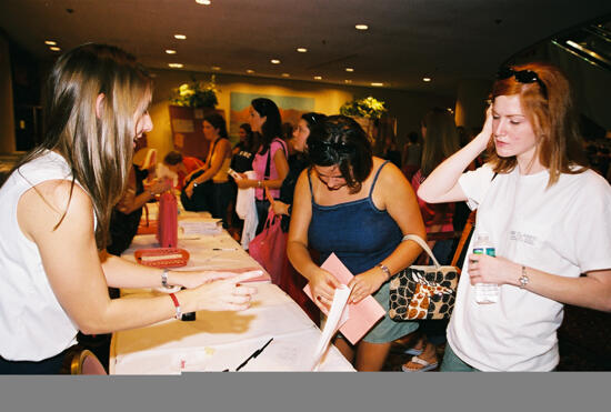 Phi Mus Registering for Convention Photograph 12, July 4-8, 2002 (image)