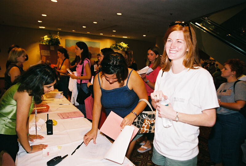 Phi Mus Registering for Convention Photograph 13, July 4-8, 2002 (Image)