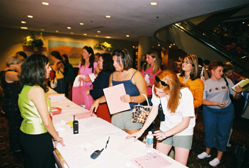 Phi Mus Registering for Convention Photograph 14, July 4-8, 2002 (Image)