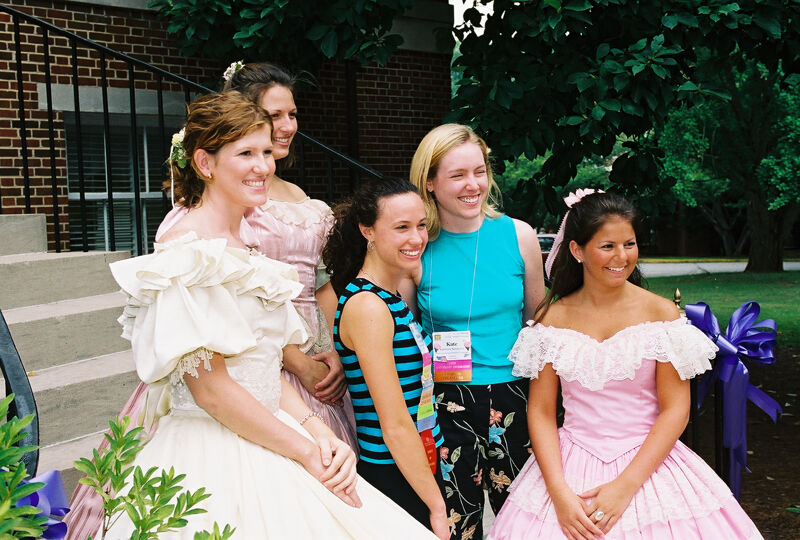Three Phi Mus in Period Dress With Two Others at Convention Photograph, July 4-8, 2002 (Image)