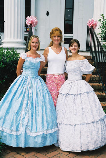 Two Phi Mus in Period Dress With Another Member at Convention Photograph 1, July 4-8, 2002 (image)