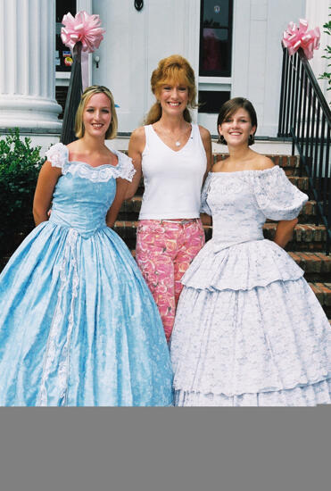 Two Phi Mus in Period Dress With Another Member at Convention Photograph 2, July 4-8, 2002 (image)