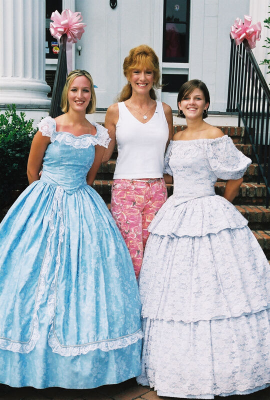 Two Phi Mus in Period Dress With Another Member at Convention Photograph 2, July 4-8, 2002 (Image)