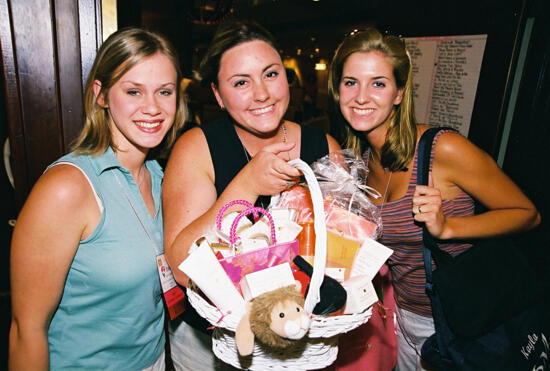 Three Phi Mus With Gift Basket at Convention Photograph 2, July 4-8, 2002 (image)