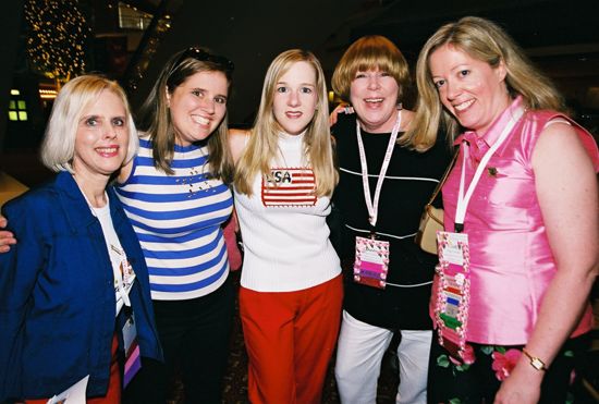 Manson, Lowden, and Three Phi Mus at Convention Photograph 1, July 4-8, 2002 (image)