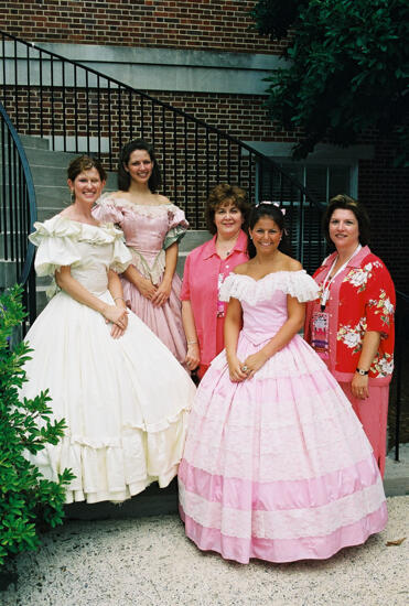 Johnson, Mitchelson, and Three Phi Mus in Period Dress at Convention Photograph 2, July 4-8, 2002 (image)