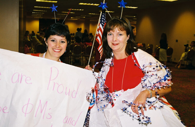 July 4 Lana Bulger and Unidentified at Convention Patriotic Parade Photograph Image