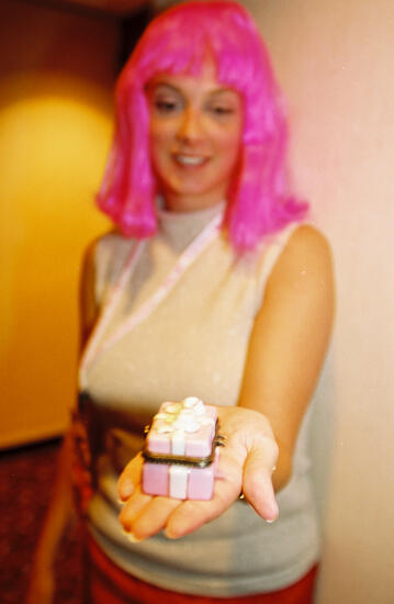 Phi Mu Displaying Small Box at Convention Photograph 1, July 4-8, 2002 (image)