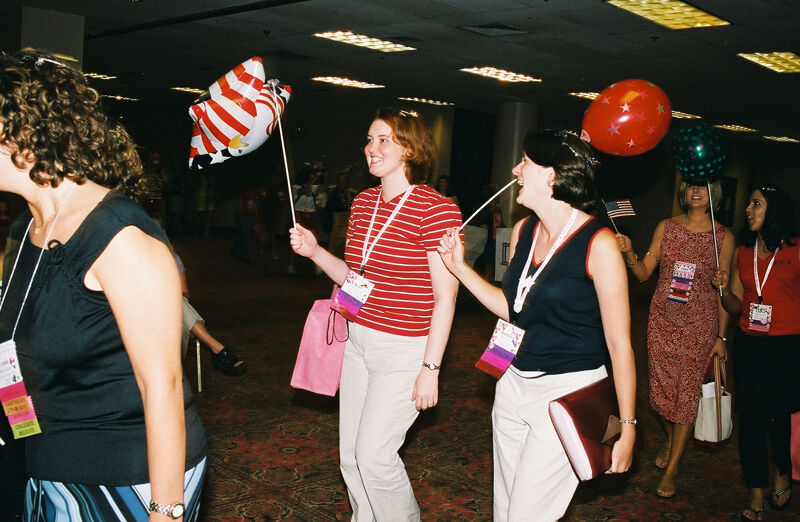 Phi Mus With Balloons in Convention Patriotic Parade Photograph, July 4, 2002 (Image)