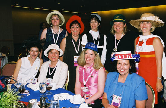 Group of Nine at Convention Officers' Luncheon Photograph 1, July 4-8, 2002 (image)