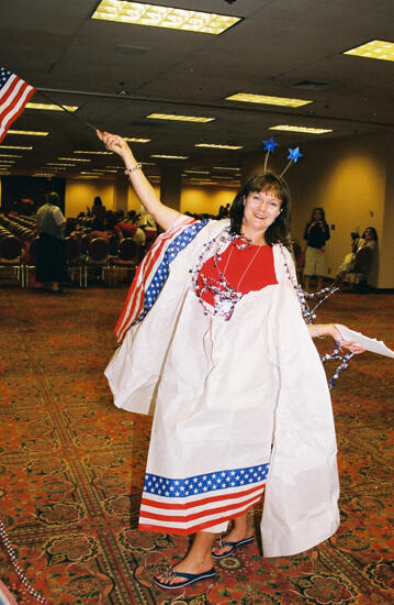 Lana Bulger in Patriotic Costume at Convention Photograph 2, July 4, 2002 (image)