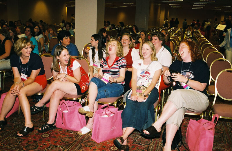 Collegiate Delegates Laughing at Convention Event Photograph 3, July 4-8, 2002 (Image)
