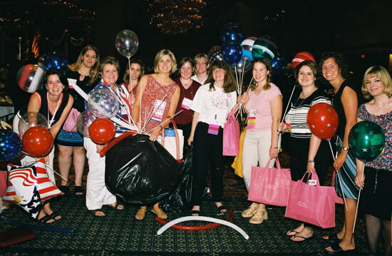 Group of Phi Mus With Balloons at Convention Photograph 1, July 4-8, 2002 (image)