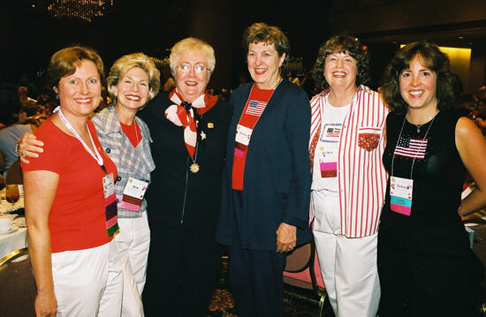 Bonnet, Nemir, Links, and Three Unidentified Phi Mus at Convention Photograph 1, July 4-8, 2002 (image)