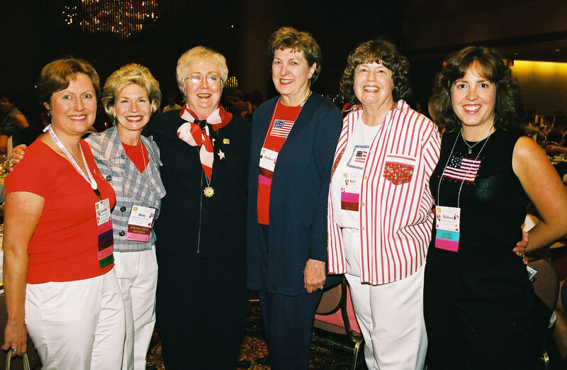 Bonnet, Nemir, Links, and Three Unidentified Phi Mus at Convention Photograph 3, July 4-8, 2002 (Image)