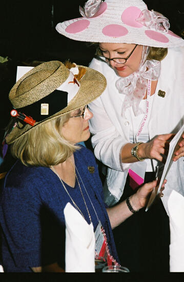 Donna Stallard and Cathy Moore at Convention Officers' Luncheon Photograph, July 4-8, 2002 (image)