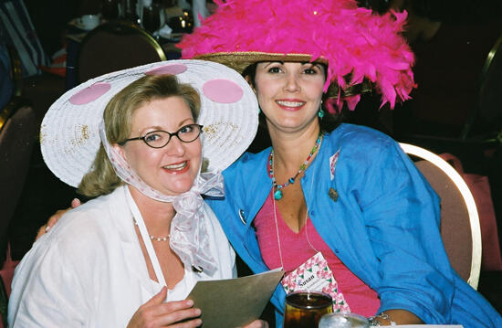 Cathy Moore and Susan Kendricks at Convention Officers' Luncheon Photograph 1, July 4-8, 2002 (image)