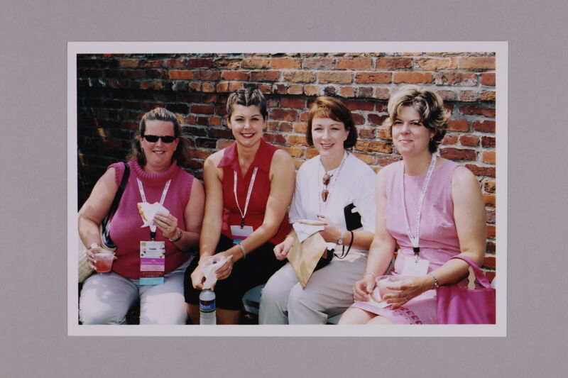 Four Phi Mus Enjoying Refreshments at Convention Photograph, July 4-8, 2002 (Image)