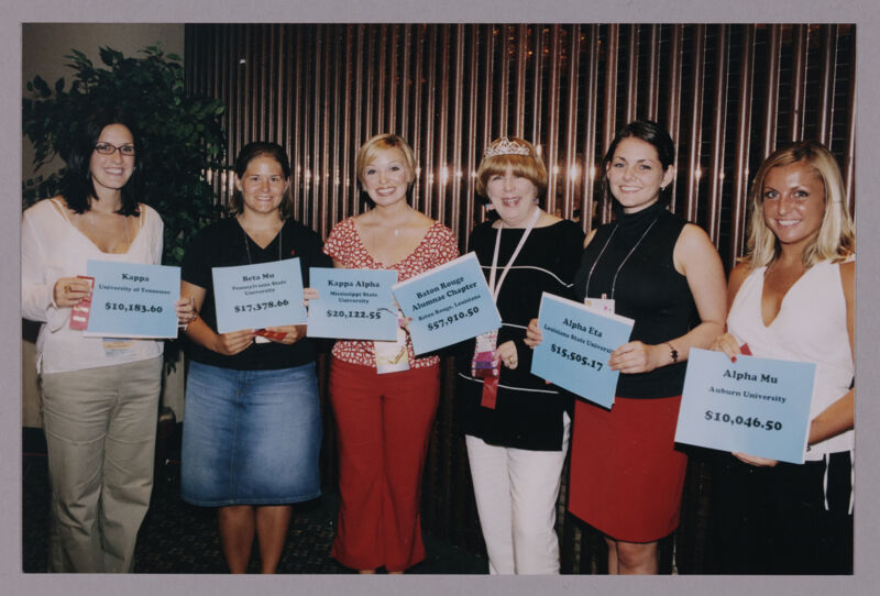 Dusty Manson and Three Phi Mus at Children's Miracle Network Recognition at Convention Photograph 1, July 4-8, 2002 (Image)
