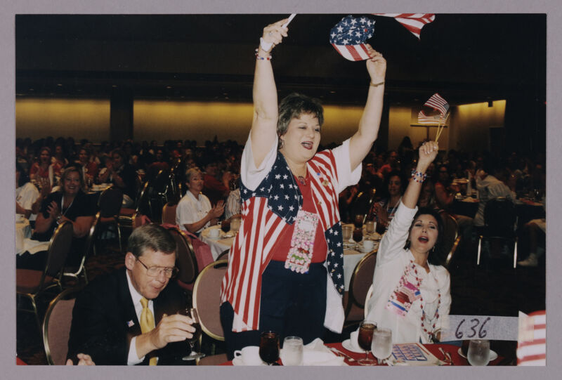 Isakson, Williams, and Kendricks at Convention Dinner Photograph, July 4, 2002 (Image)