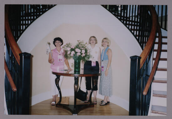 Maxson, Fanning, and Walsh by Staircase at Convention Photograph, July 4-8, 2002 (image)